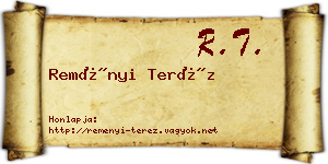 Reményi Teréz névjegykártya